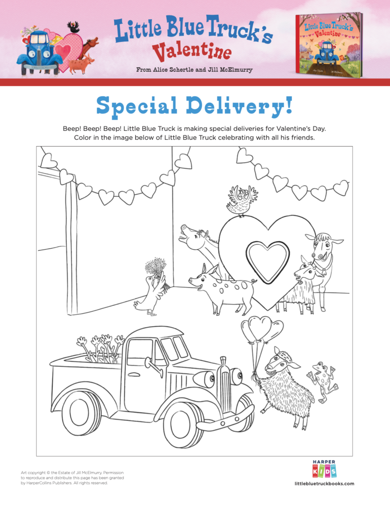 Special Delivery! Valentine Coloring Page