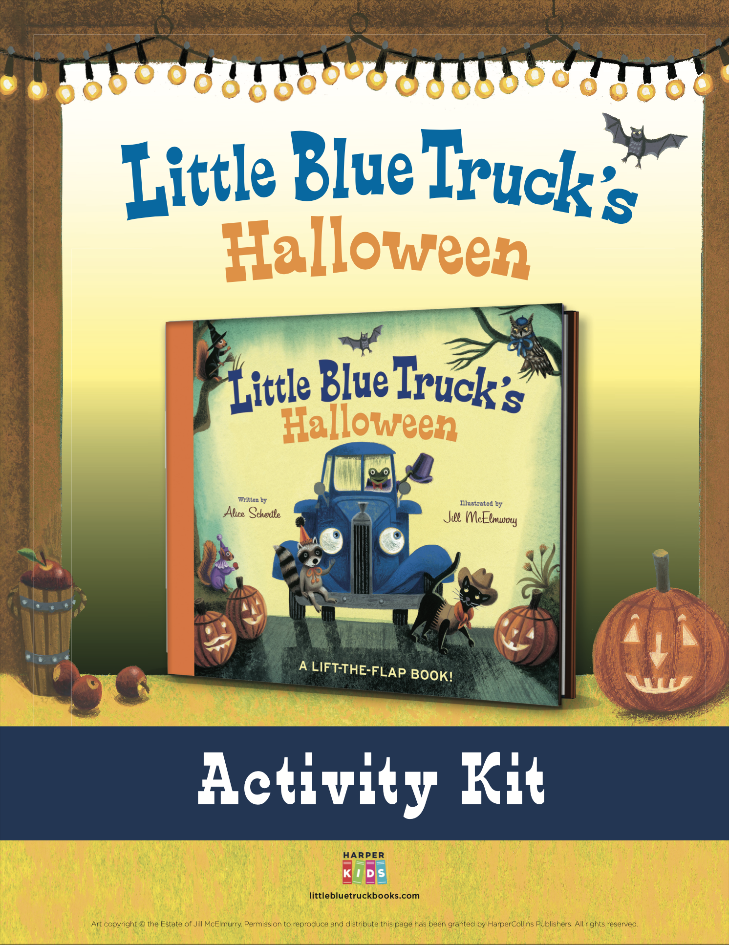 Click to download Little Blue Truck’s Halloween Activity Kit