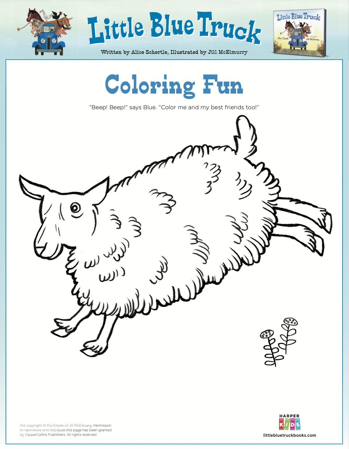 Click to download Sheep Coloring Page