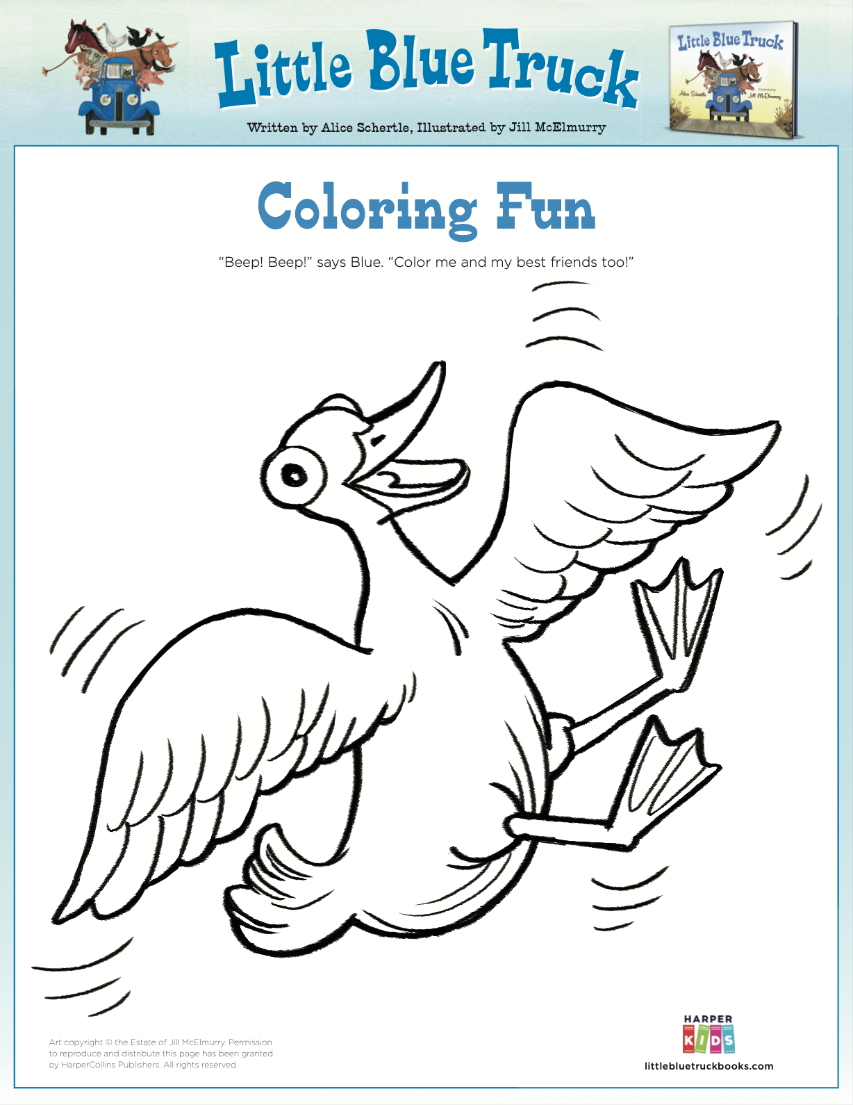 Click to download Duck Coloring Page