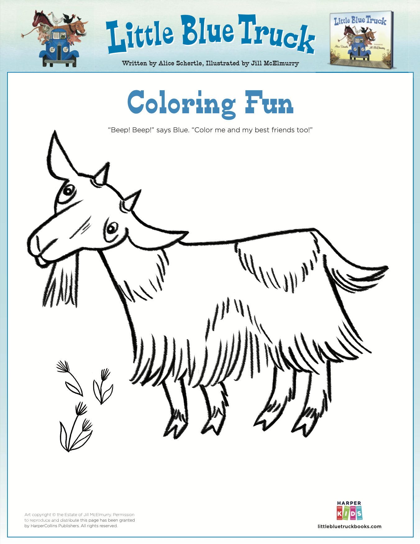 Click to download Goat Coloring Page