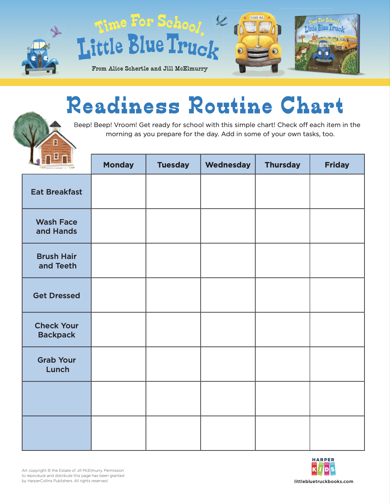 Click to download Readiness Routine Chart