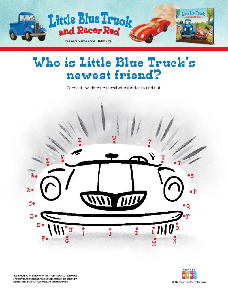 Little Blue Truck and Racer Red Connect the Dots